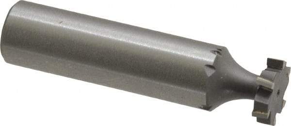 Made in USA - 1/2" Diam x 1/8" Face Width, Carbide-Tipped, 6 Teeth, Shank Connection Woodruff Keyseat Cutter - Uncoated, 2-1/8" OAL x 1/2" Shank, Staggered Teeth, ANSI 404, Old Standard 3 - Exact Tool & Supply