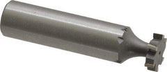 Made in USA - 1/2" Diam x 1/8" Face Width, Carbide-Tipped, 6 Teeth, Shank Connection Woodruff Keyseat Cutter - Uncoated, 2-1/8" OAL x 1/2" Shank, Staggered Teeth, ANSI 404, Old Standard 3 - Exact Tool & Supply