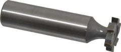Made in USA - 5/8" Diam x 1/8" Face Width, Carbide-Tipped, 6 Teeth, Shank Connection Woodruff Keyseat Cutter - Uncoated, 2-1/8" OAL x 1/2" Shank, Staggered Teeth, ANSI 405, Old Standard 5 - Exact Tool & Supply