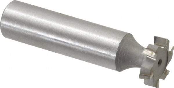 Made in USA - 5/8" Diam x 5/32" Face Width, Carbide-Tipped, 6 Teeth, Shank Connection Woodruff Keyseat Cutter - Uncoated, 2-5/32" OAL x 1/2" Shank, Staggered Teeth, ANSI 505, Old Standard 6 - Exact Tool & Supply
