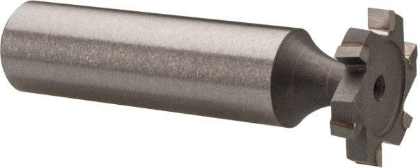 Made in USA - 3/4" Diam x 1/8" Face Width, Carbide-Tipped, 6 Teeth, Shank Connection Woodruff Keyseat Cutter - Uncoated, 2-1/8" OAL x 1/2" Shank, Staggered Teeth, ANSI 406, Old Standard 7 - Exact Tool & Supply