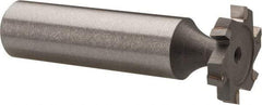Made in USA - 3/4" Diam x 1/8" Face Width, Carbide-Tipped, 6 Teeth, Shank Connection Woodruff Keyseat Cutter - Uncoated, 2-1/8" OAL x 1/2" Shank, Staggered Teeth, ANSI 406, Old Standard 7 - Exact Tool & Supply