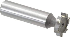 Made in USA - 3/4" Diam x 5/32" Face Width, Carbide-Tipped, 6 Teeth, Shank Connection Woodruff Keyseat Cutter - Uncoated, 2-5/32" OAL x 1/2" Shank, Staggered Teeth, ANSI 506, Old Standard 8 - Exact Tool & Supply