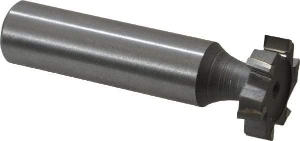 Made in USA - 3/4" Diam x 3/16" Face Width, Carbide-Tipped, 6 Teeth, Shank Connection Woodruff Keyseat Cutter - Uncoated, 2-3/16" OAL x 1/2" Shank, Staggered Teeth, ANSI 606, Old Standard 9 - Exact Tool & Supply