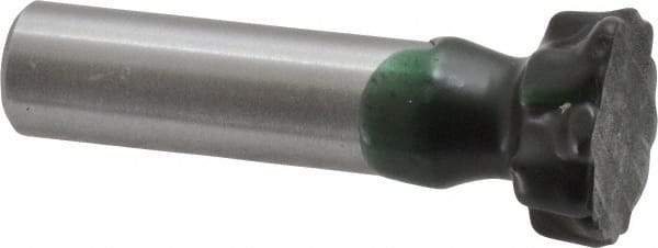 Made in USA - 3/4" Diam x 1/4" Face Width, Carbide-Tipped, 6 Teeth, Shank Connection Woodruff Keyseat Cutter - Uncoated, 2-1/4" OAL x 1/2" Shank, Staggered Teeth, ANSI 806, Old Standard 91 - Exact Tool & Supply