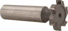 Made in USA - 7/8" Diam x 5/32" Face Width, Carbide-Tipped, 6 Teeth, Shank Connection Woodruff Keyseat Cutter - Uncoated, 2-5/32" OAL x 1/2" Shank, Staggered Teeth, ANSI 507, Old Standard 10 - Exact Tool & Supply