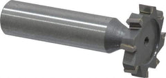 Made in USA - 1" Diam x 3/16" Face Width, Carbide-Tipped, 8 Teeth, Shank Connection Woodruff Keyseat Cutter - Uncoated, 2-3/16" OAL x 1/2" Shank, Staggered Teeth, ANSI 608, Old Standard 13 - Exact Tool & Supply