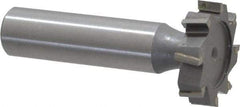 Made in USA - 1" Diam x 1/4" Face Width, Carbide-Tipped, 8 Teeth, Shank Connection Woodruff Keyseat Cutter - Uncoated, 2-1/4" OAL x 1/2" Shank, Staggered Teeth, ANSI 808, Old Standard 15 - Exact Tool & Supply