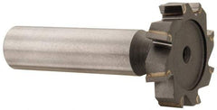 Made in USA - 1-1/8" Diam x 1/4" Face Width, Carbide-Tipped, 8 Teeth, Shank Connection Woodruff Keyseat Cutter - Uncoated, 2-1/4" OAL x 1/2" Shank, Staggered Teeth, ANSI 809, Old Standard 18 - Exact Tool & Supply