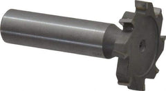 Made in USA - 1-1/4" Diam x 3/16" Face Width, Carbide-Tipped, 8 Teeth, Shank Connection Woodruff Keyseat Cutter - Uncoated, 2-3/16" OAL x 1/2" Shank, Staggered Teeth, ANSI 610, Old Standard 19 - Exact Tool & Supply