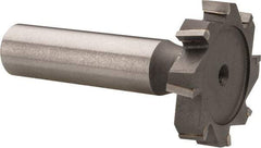 Made in USA - 1-1/4" Diam x 7/32" Face Width, Carbide-Tipped, 8 Teeth, Shank Connection Woodruff Keyseat Cutter - Uncoated, 2-7/32" OAL x 1/2" Shank, Staggered Teeth, ANSI 710, Old Standard 20 - Exact Tool & Supply