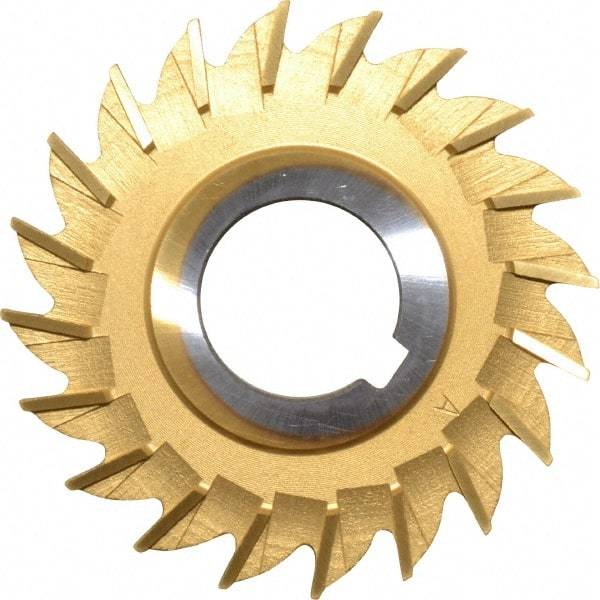 Made in USA - 3" Diam x 1/4" Width of Cut, 20 Teeth, High Speed Steel Side Milling Cutter - Straight Teeth, TiN Coated - Exact Tool & Supply