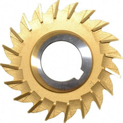 Made in USA - 3" Diam x 1/4" Width of Cut, 20 Teeth, High Speed Steel Side Milling Cutter - Straight Teeth, TiN Coated - Exact Tool & Supply