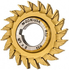 Made in USA - 3" Diam x 3/8" Width of Cut, 20 Teeth, High Speed Steel Side Milling Cutter - Straight Teeth, TiN Coated - Exact Tool & Supply