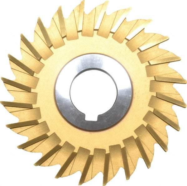 Made in USA - 4" Diam x 1/4" Width of Cut, 24 Teeth, High Speed Steel Side Milling Cutter - Straight Teeth, TiN Coated - Exact Tool & Supply