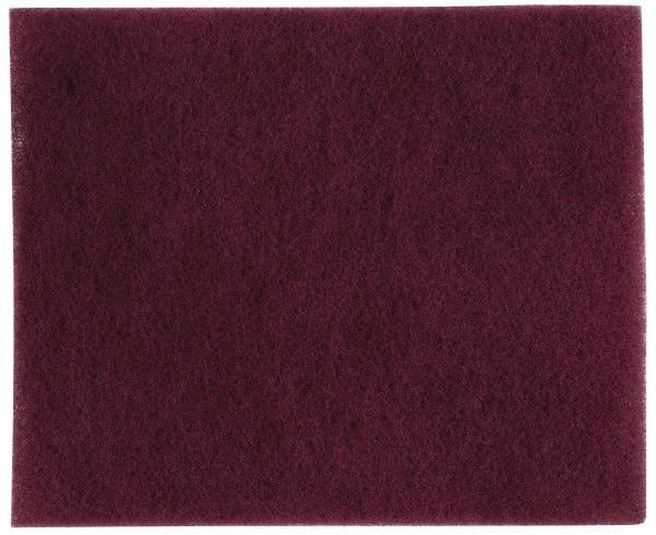 Ability One - 11-1/6" Long x 9" Wide x 1/4" Thick Cleansing Pad - Light-Duty, Maroon - Exact Tool & Supply