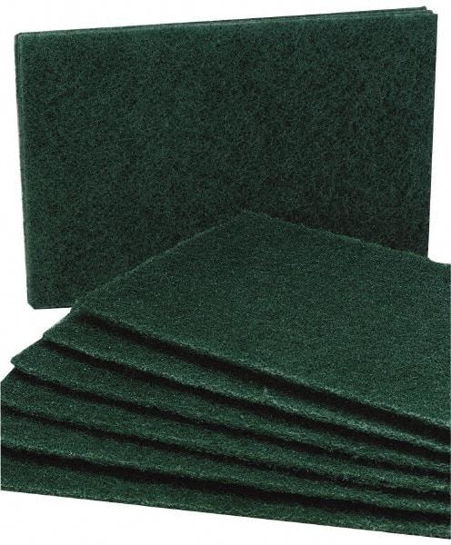 Ability One - 9" Long x 6" Wide x 1/4" Thick Scouring Pad - Medium-Duty, Maroon - Exact Tool & Supply