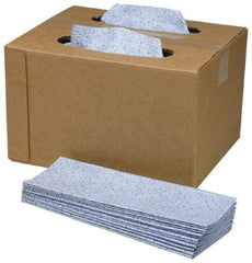 Ability One - Flat Fold Microfiber Wipes - Box, 16-1/2" x 11-1/2" Sheet Size, Blue - Exact Tool & Supply