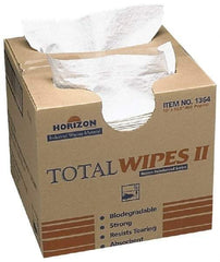 Ability One - Flat Fold Shop Towel/Industrial Wipes - 16-1/2" x 10" Sheet Size, White - Exact Tool & Supply