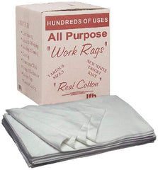 Ability One - 9 Inch Long x 11-1/2 Inch Wide Cotton Rags - White, Box - Exact Tool & Supply