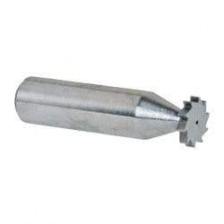 Made in USA - 1/2" Diam x 3/32" Face Width, Solid Carbide, 10 Teeth, Shank Connection Woodruff Keyseat Cutter - Uncoated, 2-3/32" OAL x 1/2" Shank, Straight Teeth, ANSI 304, Old Standard 2 - Exact Tool & Supply