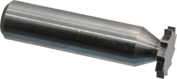 Made in USA - 5/8" Diam x 3/32" Face Width, Solid Carbide, 10 Teeth, Shank Connection Woodruff Keyseat Cutter - Uncoated, 2-3/32" OAL x 1/2" Shank, Straight Teeth, ANSI 305, Old Standard 4 - Exact Tool & Supply
