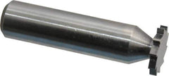 Made in USA - 5/8" Diam x 3/32" Face Width, Solid Carbide, 10 Teeth, Shank Connection Woodruff Keyseat Cutter - Uncoated, 2-3/32" OAL x 1/2" Shank, Straight Teeth, ANSI 305, Old Standard 4 - Exact Tool & Supply