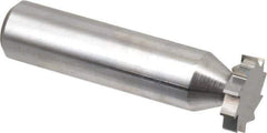 Made in USA - 5/8" Diam x 1/8" Face Width, Solid Carbide, 10 Teeth, Shank Connection Woodruff Keyseat Cutter - Uncoated, 2-1/8" OAL x 1/2" Shank, Straight Teeth, ANSI 405, Old Standard 5 - Exact Tool & Supply