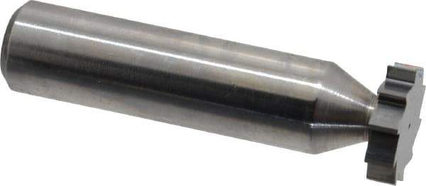 Made in USA - 5/8" Diam x 5/32" Face Width, Solid Carbide, 10 Teeth, Shank Connection Woodruff Keyseat Cutter - Uncoated, 2-5/32" OAL x 1/2" Shank, Straight Teeth, ANSI 505, Old Standard 6 - Exact Tool & Supply