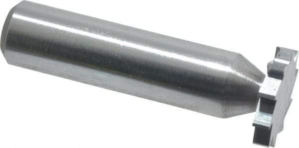 Made in USA - 3/4" Diam x 1/8" Face Width, Solid Carbide, 10 Teeth, Shank Connection Woodruff Keyseat Cutter - Uncoated, 2-1/8" OAL x 1/2" Shank, Straight Teeth, ANSI 406, Old Standard 7 - Exact Tool & Supply