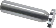 Made in USA - 3/4" Diam x 1/8" Face Width, Solid Carbide, 10 Teeth, Shank Connection Woodruff Keyseat Cutter - Uncoated, 2-1/8" OAL x 1/2" Shank, Straight Teeth, ANSI 406, Old Standard 7 - Exact Tool & Supply