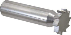 Made in USA - 3/4" Diam x 5/32" Face Width, Solid Carbide, 10 Teeth, Shank Connection Woodruff Keyseat Cutter - Uncoated, 2-5/32" OAL x 1/2" Shank, Straight Teeth, ANSI 506, Old Standard 8 - Exact Tool & Supply