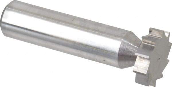 Made in USA - 3/4" Diam x 3/16" Face Width, Solid Carbide, 10 Teeth, Shank Connection Woodruff Keyseat Cutter - Uncoated, 2-3/16" OAL x 1/2" Shank, Straight Teeth, ANSI 606, Old Standard 9 - Exact Tool & Supply