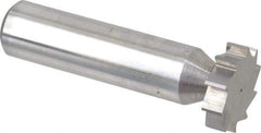 Made in USA - 3/4" Diam x 3/16" Face Width, Solid Carbide, 10 Teeth, Shank Connection Woodruff Keyseat Cutter - Uncoated, 2-3/16" OAL x 1/2" Shank, Straight Teeth, ANSI 606, Old Standard 9 - Exact Tool & Supply