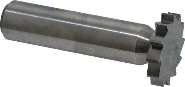 Made in USA - 7/8" Diam x 5/32" Face Width, Solid Carbide, 12 Teeth, Shank Connection Woodruff Keyseat Cutter - Uncoated, 2-5/32" OAL x 1/2" Shank, Straight Teeth, ANSI 507, Old Standard 10 - Exact Tool & Supply