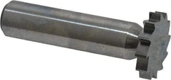 Made in USA - 7/8" Diam x 5/32" Face Width, Solid Carbide, 12 Teeth, Shank Connection Woodruff Keyseat Cutter - Uncoated, 2-5/32" OAL x 1/2" Shank, Straight Teeth, ANSI 507, Old Standard 10 - Exact Tool & Supply