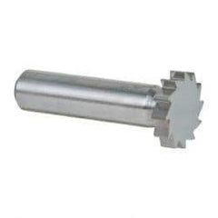 Made in USA - 7/8" Diam x 3/16" Face Width, Solid Carbide, 12 Teeth, Shank Connection Woodruff Keyseat Cutter - Uncoated, 2-3/16" OAL x 1/2" Shank, Straight Teeth, ANSI 607, Old Standard 11 - Exact Tool & Supply