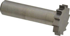 Made in USA - 1" Diam x 3/16" Face Width, Solid Carbide, 12 Teeth, Shank Connection Woodruff Keyseat Cutter - Uncoated, 2-3/16" OAL x 1/2" Shank, Straight Teeth, ANSI 608, Old Standard 13 - Exact Tool & Supply