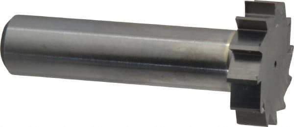 Made in USA - 1" Diam x 1/4" Face Width, Solid Carbide, 12 Teeth, Shank Connection Woodruff Keyseat Cutter - Uncoated, 2-1/4" OAL x 1/2" Shank, Straight Teeth, ANSI 808, Old Standard 15 - Exact Tool & Supply