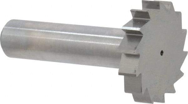 Made in USA - 1-1/4" Diam x 1/4" Face Width, Solid Carbide, 14 Teeth, Shank Connection Woodruff Keyseat Cutter - Uncoated, 2-1/4" OAL x 1/2" Shank, Straight Teeth, ANSI 810, Old Standard 21 - Exact Tool & Supply