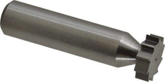 Made in USA - 5/8" Diam x 3/16" Face Width, Solid Carbide, 10 Teeth, Shank Connection Woodruff Keyseat Cutter - Uncoated, 2-3/16" OAL x 1/2" Shank, Straight Teeth, ANSI 605, Old Standard 61 - Exact Tool & Supply
