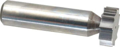 Made in USA - 3/4" Diam x 1/4" Face Width, Solid Carbide, 10 Teeth, Shank Connection Woodruff Keyseat Cutter - Uncoated, 2-1/4" OAL x 1/2" Shank, Straight Teeth, ANSI 806, Old Standard 91 - Exact Tool & Supply
