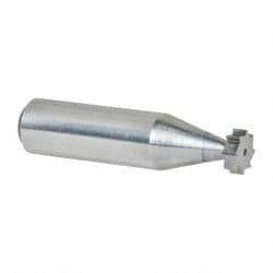 Made in USA - 3/8" Diam x 1/8" Face Width, Solid Carbide, 8 Teeth, Shank Connection Woodruff Keyseat Cutter - Uncoated, 2-1/8" OAL x 1/2" Shank, Straight Teeth, ANSI 403, Old Standard 213 - Exact Tool & Supply