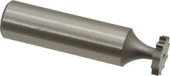 Made in USA - 1/2" Diam x 3/32" Face Width, High Speed Steel, 10 Teeth, Shank Connection Woodruff Keyseat Cutter - Uncoated, 2-3/32" OAL x 1/2" Shank, Straight Teeth, ANSI 304, Old Standard 2 - Exact Tool & Supply
