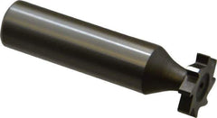 Made in USA - 5/8" Diam x 1/8" Face Width, High Speed Steel, 8 Teeth, Shank Connection Woodruff Keyseat Cutter - Uncoated, 2-1/8" OAL x 1/2" Shank, Straight Teeth, ANSI 405, Old Standard 5 - Exact Tool & Supply