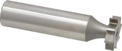 Made in USA - 5/8" Diam x 5/32" Face Width, High Speed Steel, 8 Teeth, Shank Connection Woodruff Keyseat Cutter - Uncoated, 2-5/32" OAL x 1/2" Shank, Straight Teeth, ANSI 505, Old Standard 6 - Exact Tool & Supply