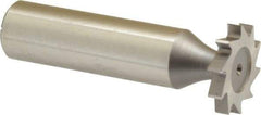 Made in USA - 3/4" Diam x 1/8" Face Width, High Speed Steel, 10 Teeth, Shank Connection Woodruff Keyseat Cutter - Uncoated, 2-1/8" OAL x 1/2" Shank, Straight Teeth, ANSI 406, Old Standard 7 - Exact Tool & Supply
