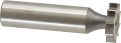 Made in USA - 3/4" Diam x 5/32" Face Width, High Speed Steel, 10 Teeth, Shank Connection Woodruff Keyseat Cutter - Uncoated, 2-5/32" OAL x 1/2" Shank, Straight Teeth, ANSI 506, Old Standard 8 - Exact Tool & Supply