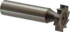 Made in USA - 7/8" Diam x 5/32" Face Width, High Speed Steel, 10 Teeth, Shank Connection Woodruff Keyseat Cutter - Uncoated, 2-5/32" OAL x 1/2" Shank, Straight Teeth, ANSI 507, Old Standard 10 - Exact Tool & Supply