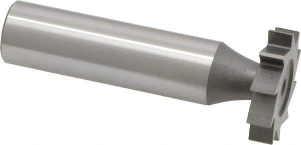 Made in USA - 7/8" Diam x 3/16" Face Width, High Speed Steel, 10 Teeth, Shank Connection Woodruff Keyseat Cutter - Uncoated, 2-3/16" OAL x 1/2" Shank, Straight Teeth, ANSI 607, Old Standard 11 - Exact Tool & Supply